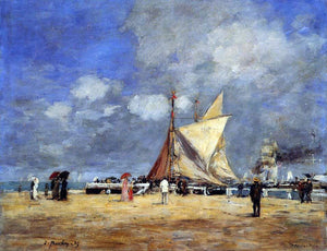  Eugene-Louis Boudin Deauville, on the Jetty - Canvas Art Print