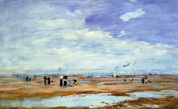 Eugene-Louis Boudin Deauville, the Beach, Low Tide - Canvas Art Print