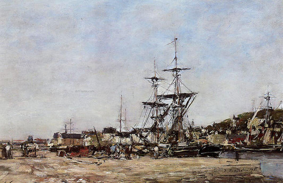  Eugene-Louis Boudin Deauville, the Docks - Canvas Art Print