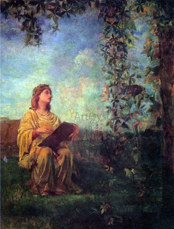  John La Farge Decorative Panel, Seated Figure in Yellow - Canvas Art Print