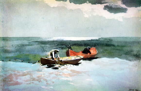  Winslow Homer Deep Sea Fishing - Canvas Art Print