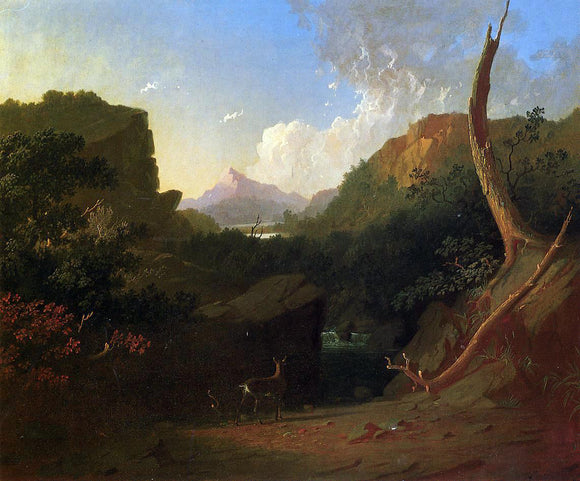  George Caleb Bingham Deer in a Stormy Landscape - Canvas Art Print