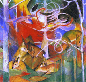  Franz Marc Deer in the Forest - Canvas Art Print