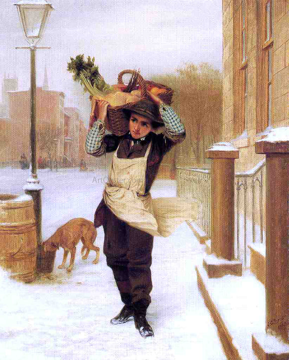  John George Brown Delivery Boy - Canvas Art Print