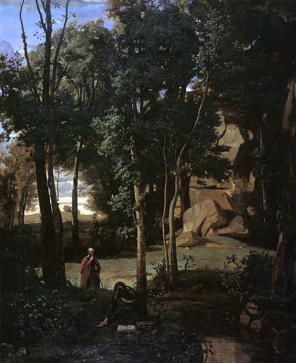  Jean-Baptiste-Camille Corot Democritus and the Abderites - Canvas Art Print