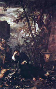  Salvator Rosa Democritus in Meditation - Canvas Art Print