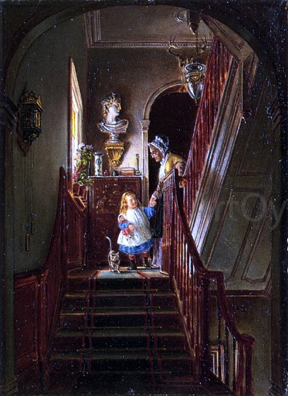  Edward Lamson Henry Descending the Stairs - Canvas Art Print