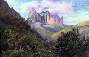  John La Farge Diadem Mountain at Sunset, Tahiti - Canvas Art Print