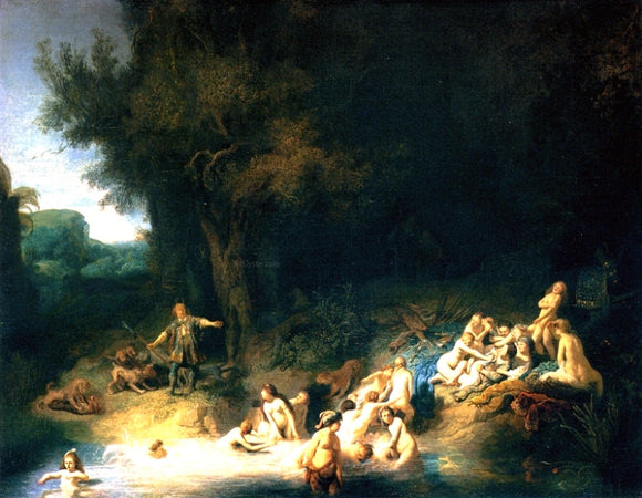  Rembrandt Van Rijn Diana Bathing, with the Stories of Actaeon and Callisto - Canvas Art Print