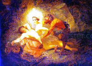  Karl Pavlovich Brulloff Diana, Endymion, and Satyr - Canvas Art Print
