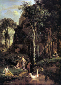  Jean-Baptiste-Camille Corot Diana Surprised at Her Bath - Canvas Art Print