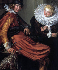  Willem Pietersz Buytewech Dignified Couples Courting (detail) - Canvas Art Print