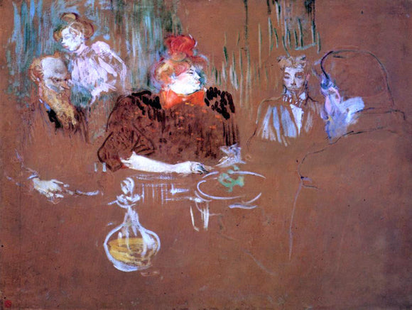  Henri De Toulouse-Lautrec Dinner at the House of M. and Mme. Nathanson - Canvas Art Print