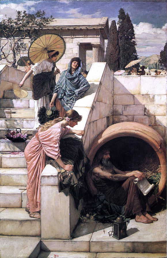  John William Waterhouse Diogenes - Canvas Art Print