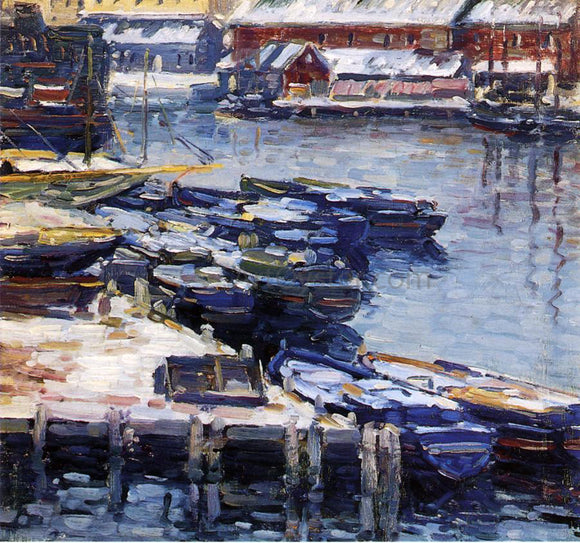  Charles Salis Kaelin A Dock in Winter - Canvas Art Print