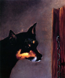  William Aiken Walker Dog Head with Post and Chain - Canvas Art Print