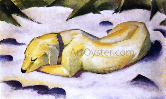  Franz Marc Dog Lying in the Snow - Canvas Art Print