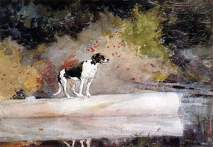  Winslow Homer Dog on a Log - Canvas Art Print
