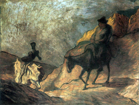  Honore Daumier Don Quixote and Sancho Panza - Canvas Art Print