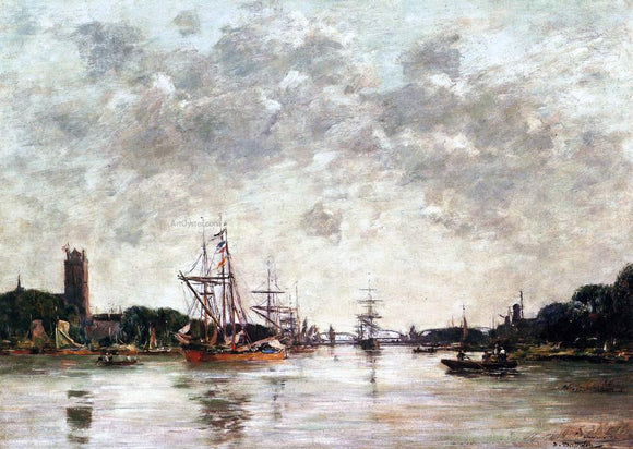  Eugene-Louis Boudin Dordrecht, Le Meuse, View of Swandrecht - Canvas Art Print