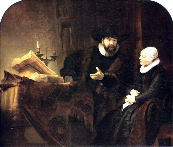  Rembrandt Van Rijn Double Portrait of Cornelisz Claesz Anslo and his Wife Aeltje Gerritsdr Schouten - Canvas Art Print