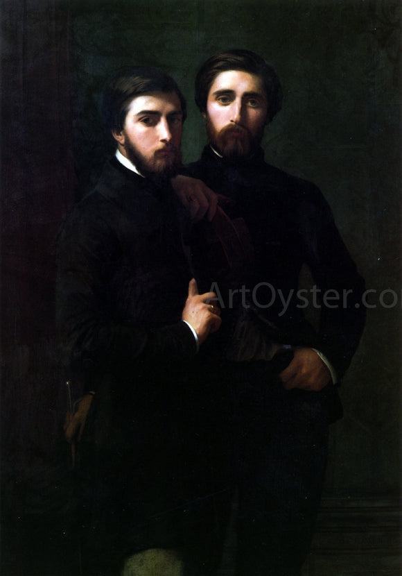 Hippolyte Flandrin Double Portrait of the d'Assy Brothers - Canvas Art Print