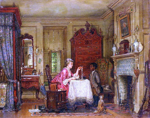  Edward Lamson Henry Drafting the Letter - Canvas Art Print
