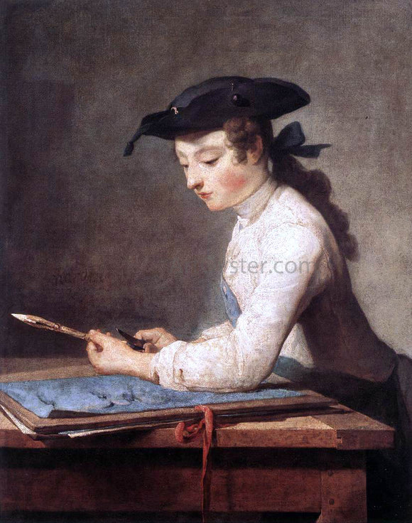  Jean-Baptiste-Simeon Chardin Draughtsman - Canvas Art Print