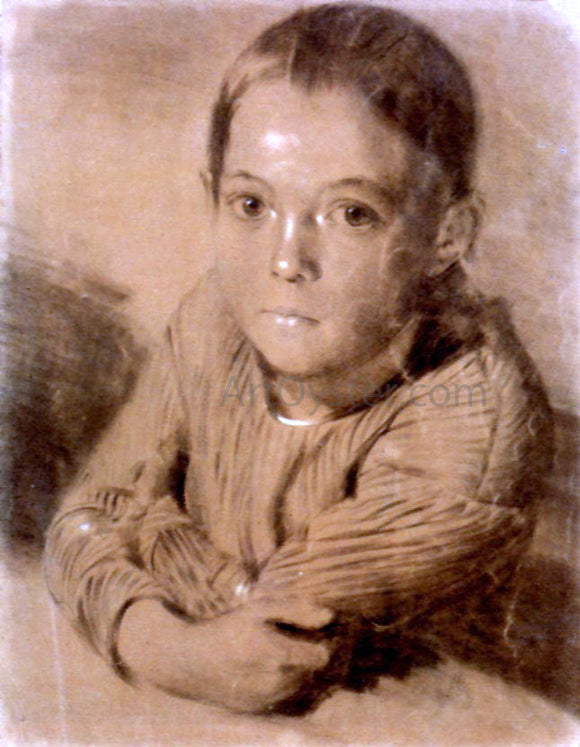  Adolph Von Menzel Drawing of a Boy - Canvas Art Print