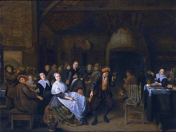  Jan Miense Molenaer Drinking Peasants - Canvas Art Print