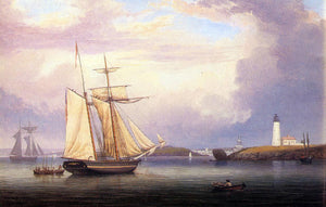  Fitz Hugh Lane Drying Sails off Ten Pound Island - Canvas Art Print