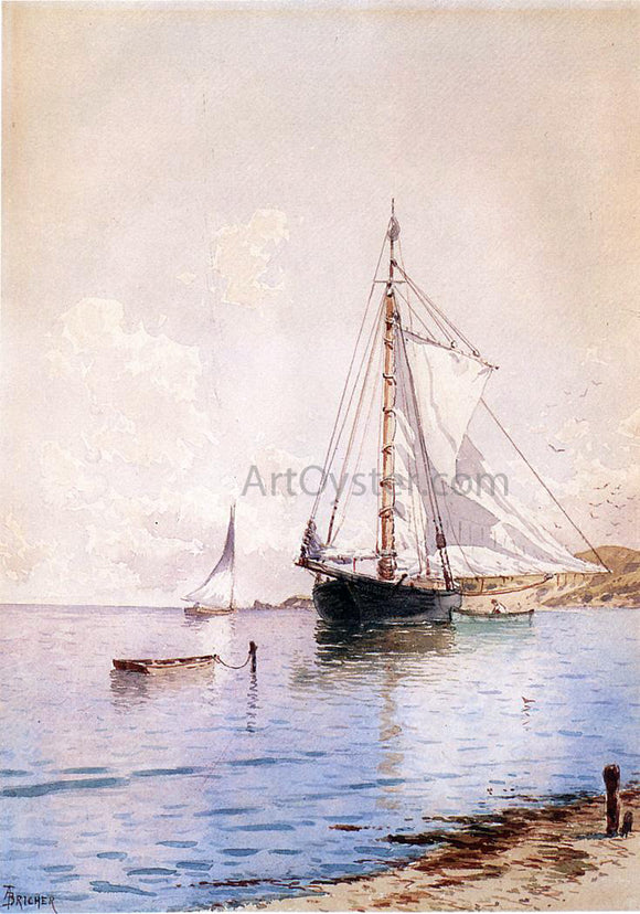  Alfred Thompson Bricher Drying the Main at Anchor - Canvas Art Print