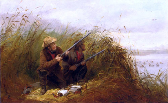  Arthur Fitzwilliam Tait Duck Shooting with Decoys - Canvas Art Print