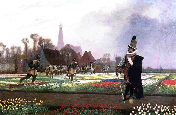  Jean-Leon Gerome Duel among the Tulips - Canvas Art Print