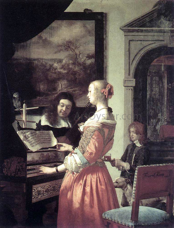  The Elder Frans Van  Mieris Duet - Canvas Art Print
