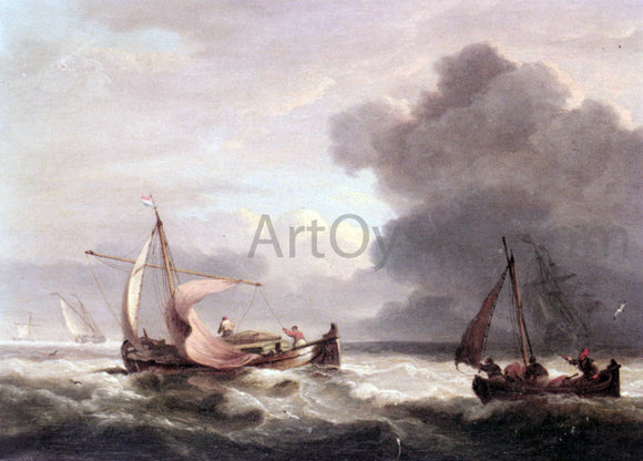  Thomas Luny Dutch Barges In Open Seas - Canvas Art Print