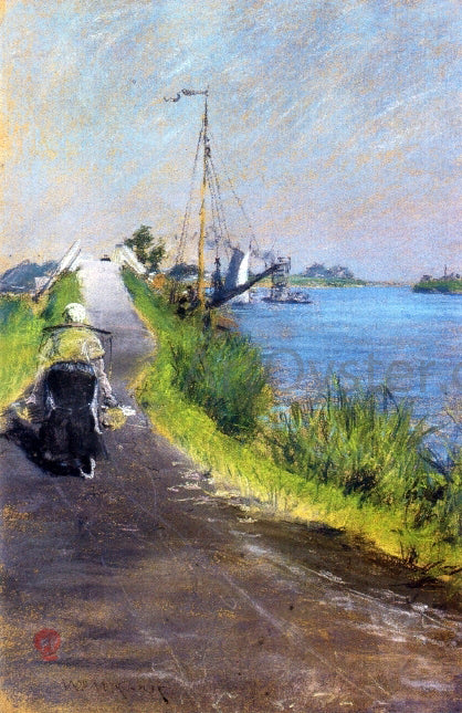  William Merritt Chase Dutch Canal (also known as Canal Path Holland) - Canvas Art Print