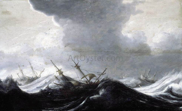  The Elder Pieter Mulier Dutch Shipping in Heavy Seas - Canvas Art Print