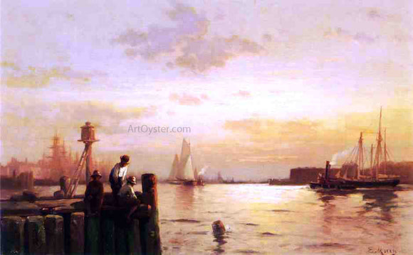  Edward Moran Early Dawn, New York Harbor - Canvas Art Print