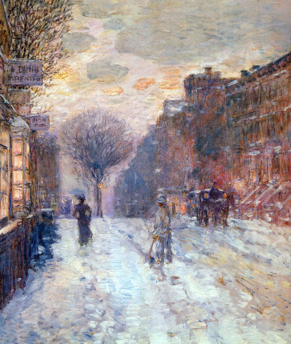  Frederick Childe Hassam Early Evening, After Snowfall - Canvas Art Print