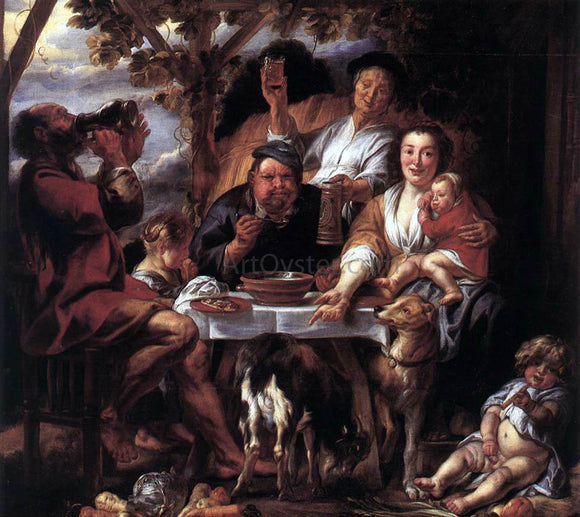  Jacob Jordaens Eating Man - Canvas Art Print