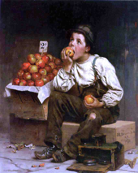  John George Brown Eating the Profits - Canvas Art Print