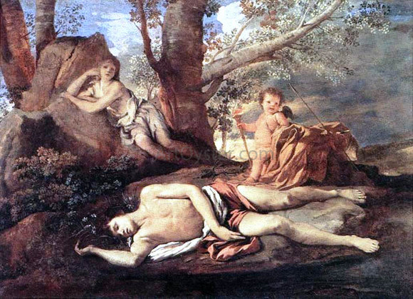  Nicolas Poussin Echo and Narcissus - Canvas Art Print