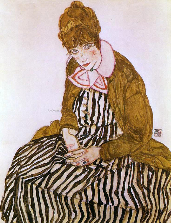  Egon Schiele Edith Schiele, Seated - Canvas Art Print