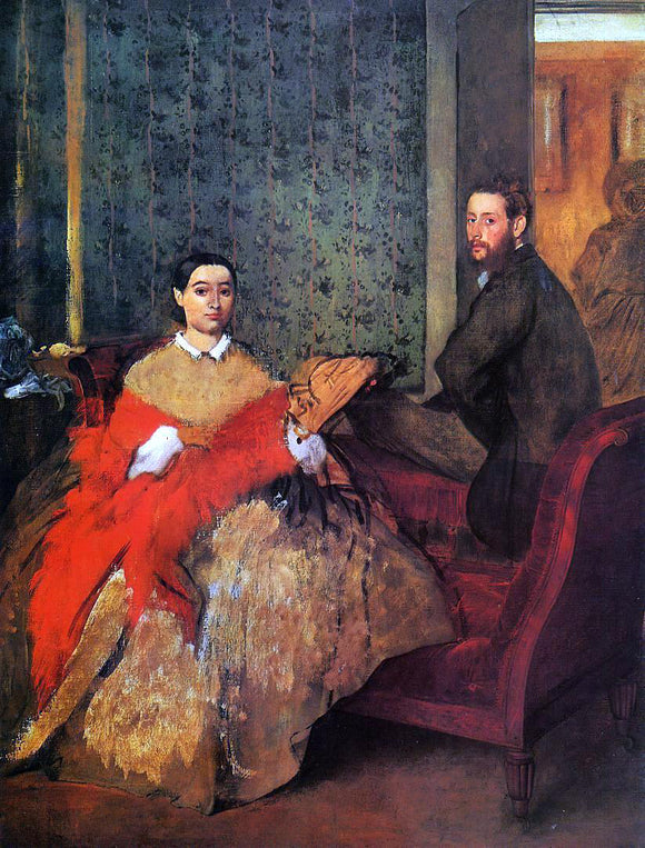  Edgar Degas Edmondo and Therese Morbilli - Canvas Art Print