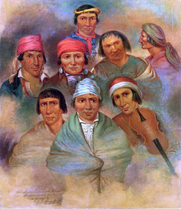  George Winter Eight Potawatomi Natives - Canvas Art Print