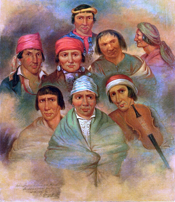  George Winter Eight Potawatomi Natives - Canvas Art Print