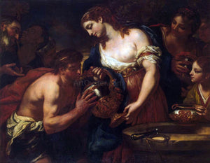  Johann Karl Loth Eliezer and Rebecca at the Well - Canvas Art Print