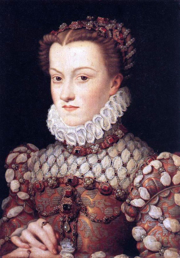  Francois Clouet Elisabeth of Austria, Queen of France - Canvas Art Print