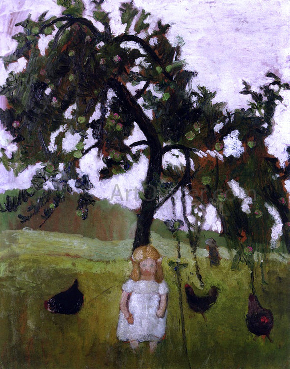  Paula Modersohn-Becker Elizabeth with Hens under an Apple Tree - Canvas Art Print